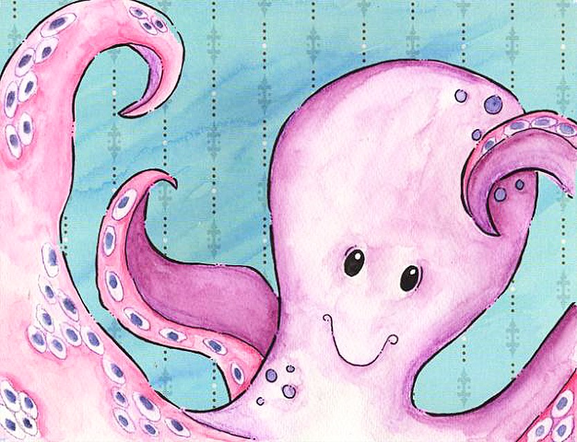 Octopus – Watercolor & Digital